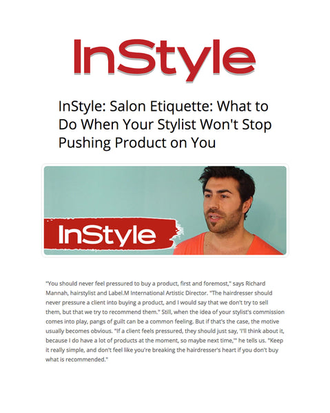 InStyle Features Label.m and Dishes out the Scoop on Salon Etiquette