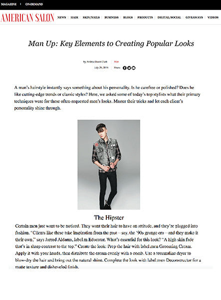 American Salon Highlights label.men 2016 Collection