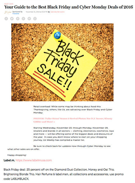 US Weekly names label.m in Best Black Friday and Cyber Monday offers of 2016